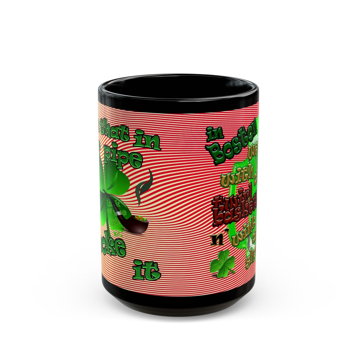 celtics logo - Black Mug (yellow-orange wave)