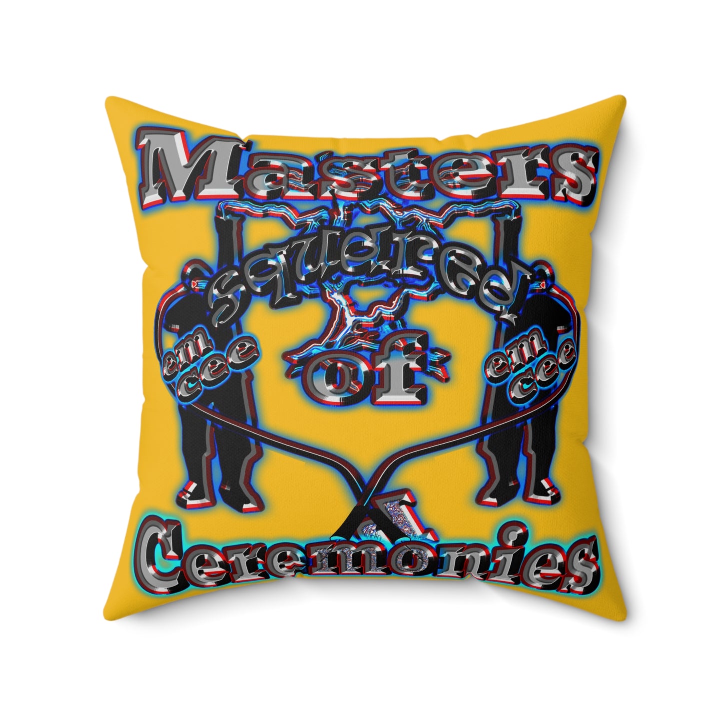 em cee squared - Spun Polyester Square Pillow - (yellow)