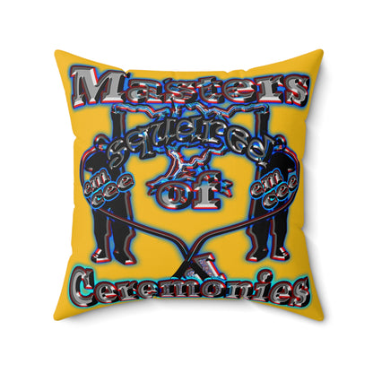 em cee squared - Spun Polyester Square Pillow - (yellow)