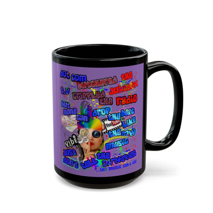 drop the beat - Black Mug (light purple)