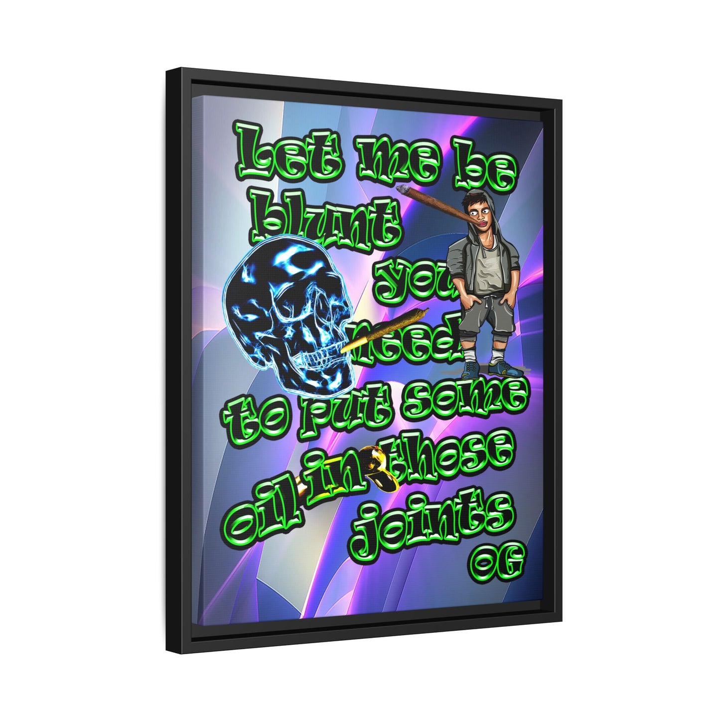 og - framed canvas art (grey-pink wave)