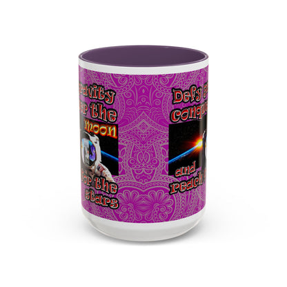 defy conquer reach - Accent Mug (pink swirl)