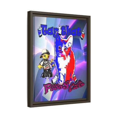 tag that - framed canvas art (grey-pink wave)
