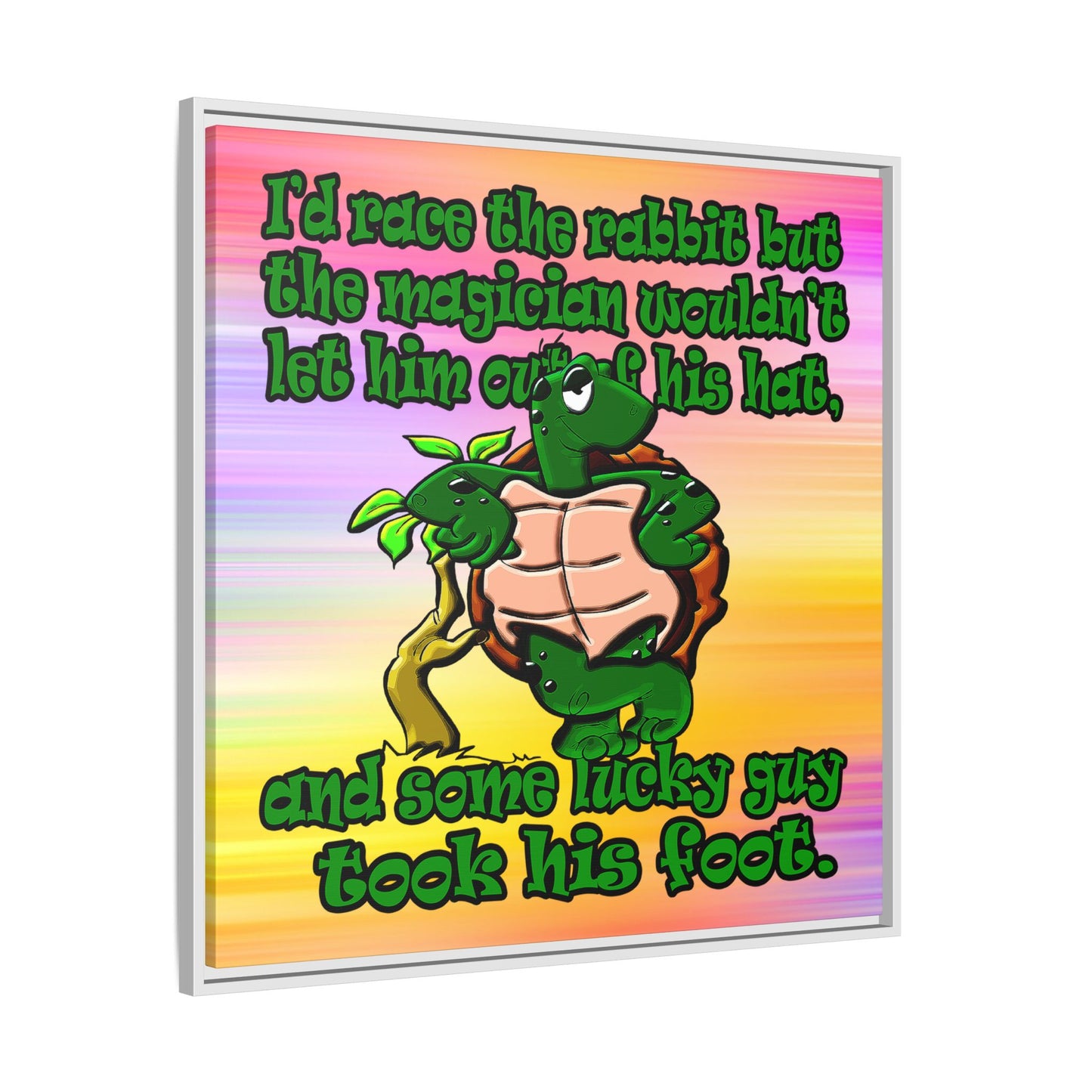 turtle race - framed canvas art (color blur)