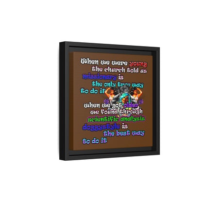 doggystyle - framed canvas art (brown)