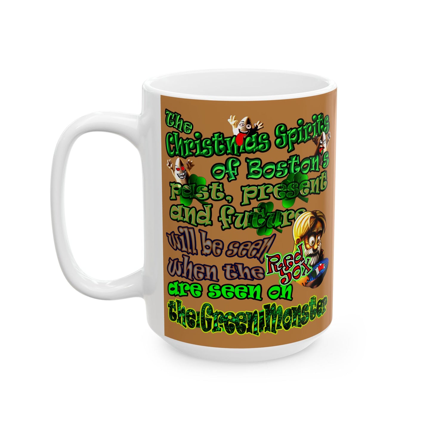 christmas spirits of boston - White Mug (light brown)