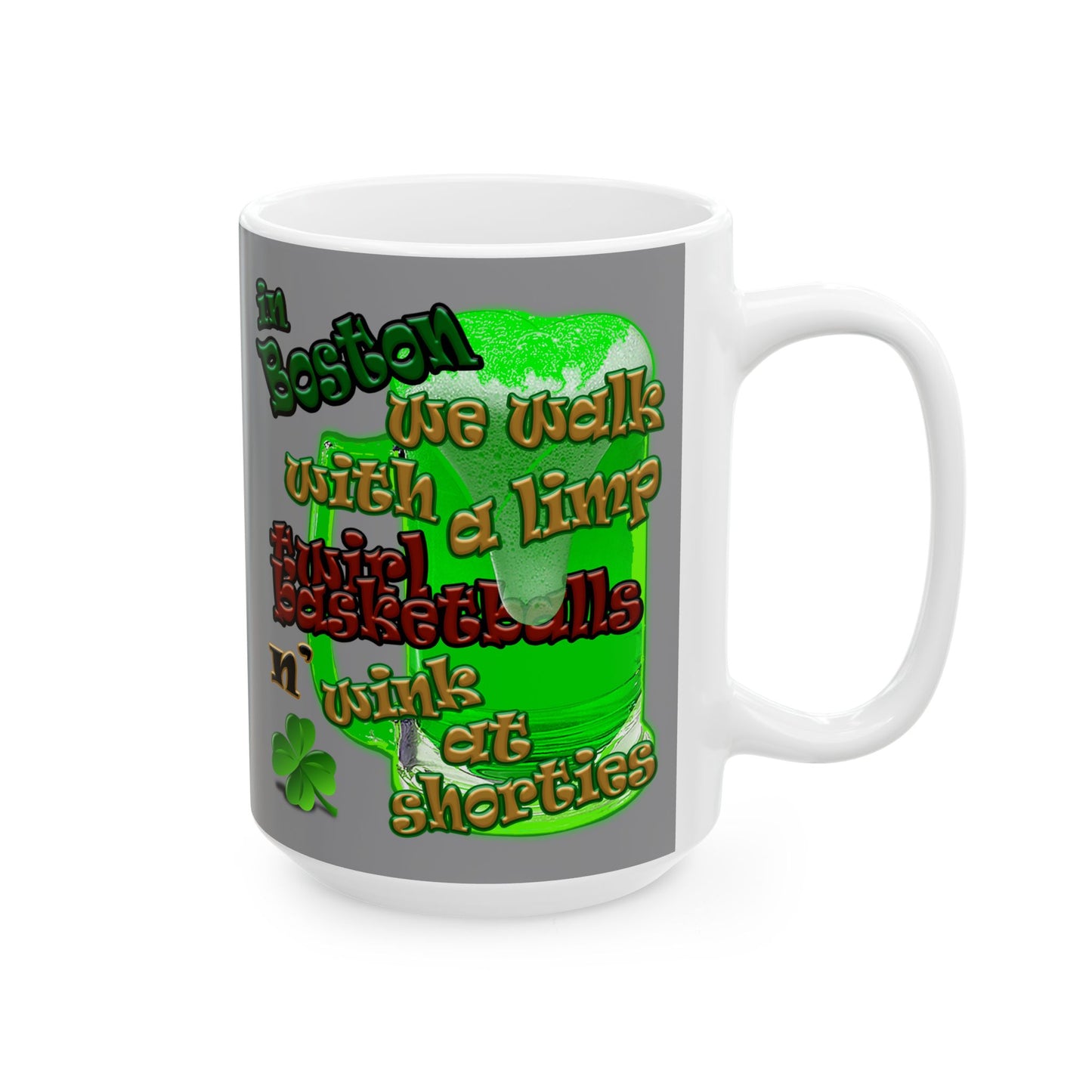 celtics logo - White Mug (grey)