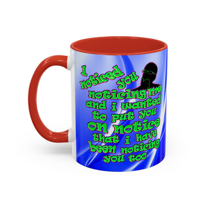 noticed you noticing - Accent Mug (blue-white wave)