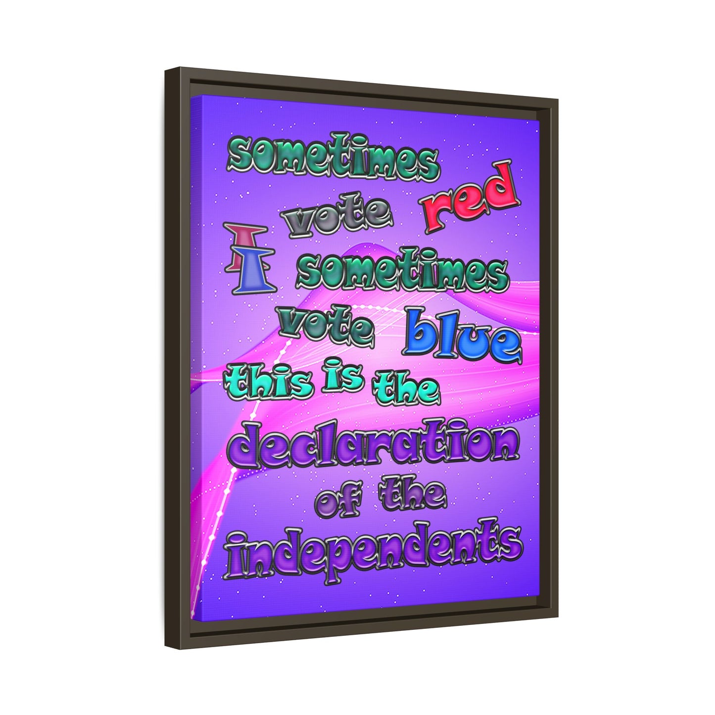 declaration of the independents - framed canvas art (purple-pink wave)