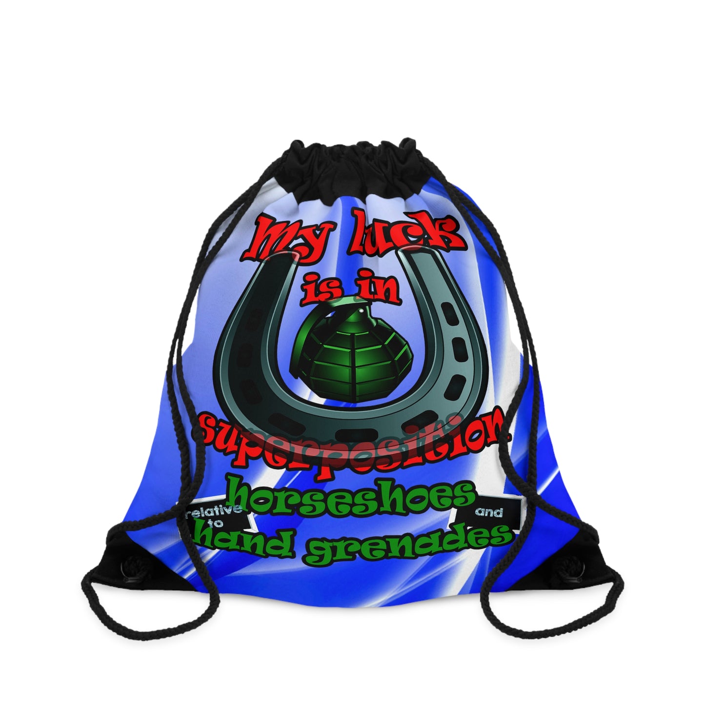 my luck - Drawstring Bag (blue-white wave)