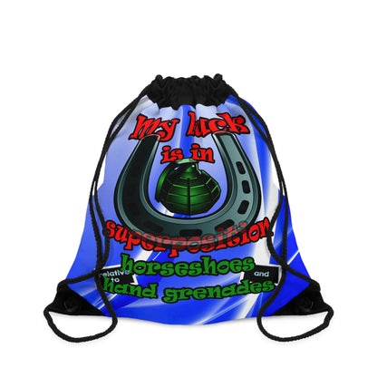 my luck - Drawstring Bag (blue-white wave)