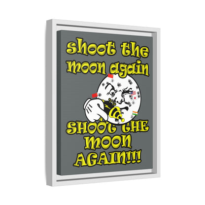 shoot the moon again - framed canvas art (dark grey)