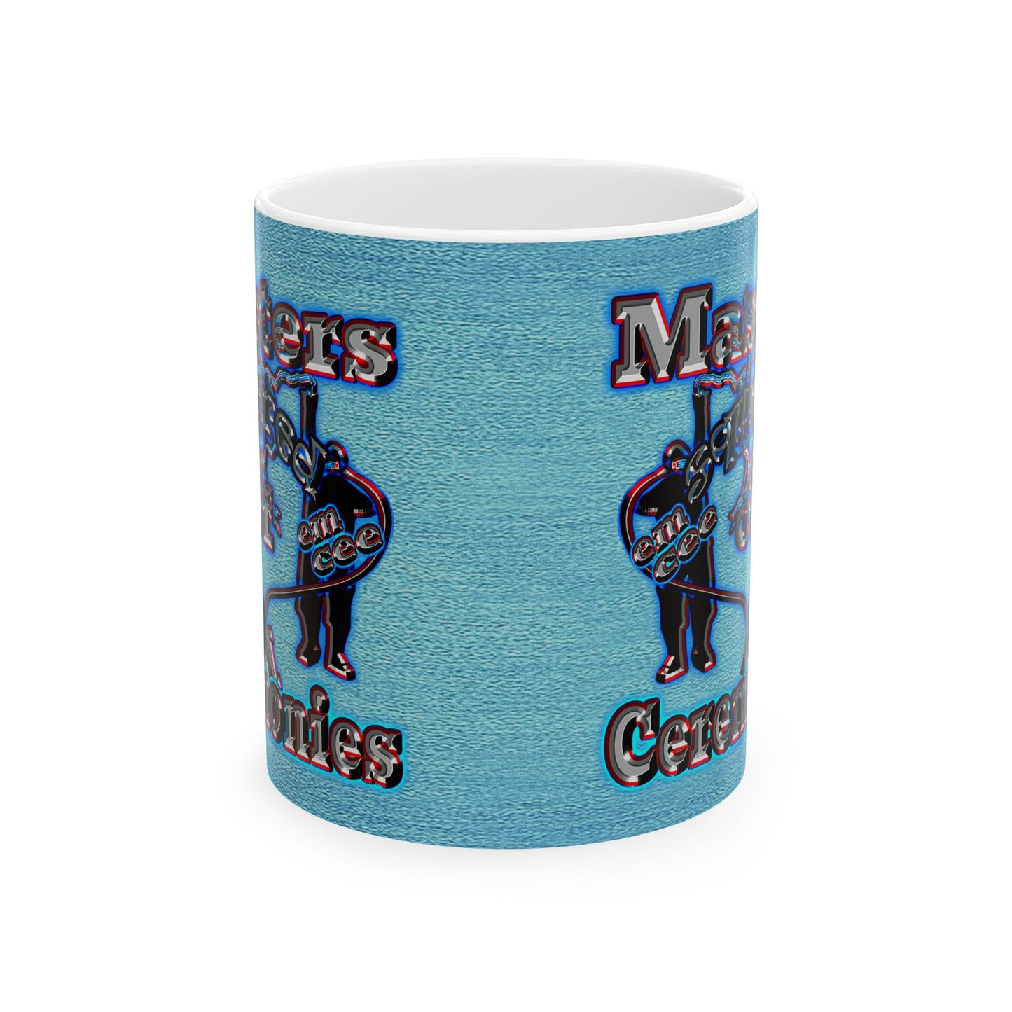 em cee squared - White Mug (faded dark blue)