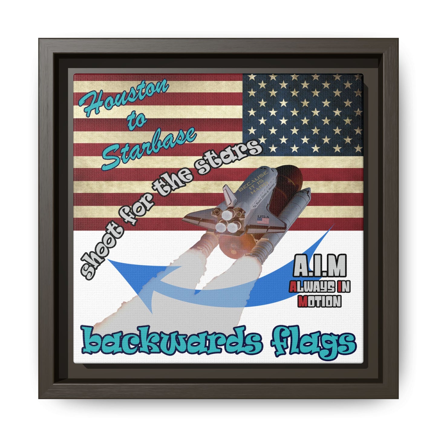shoot for the stars - framed canvas art (white)