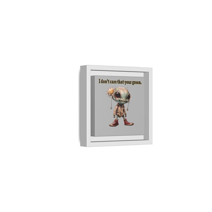 I don't care that your green - framed canvas art (light grey)