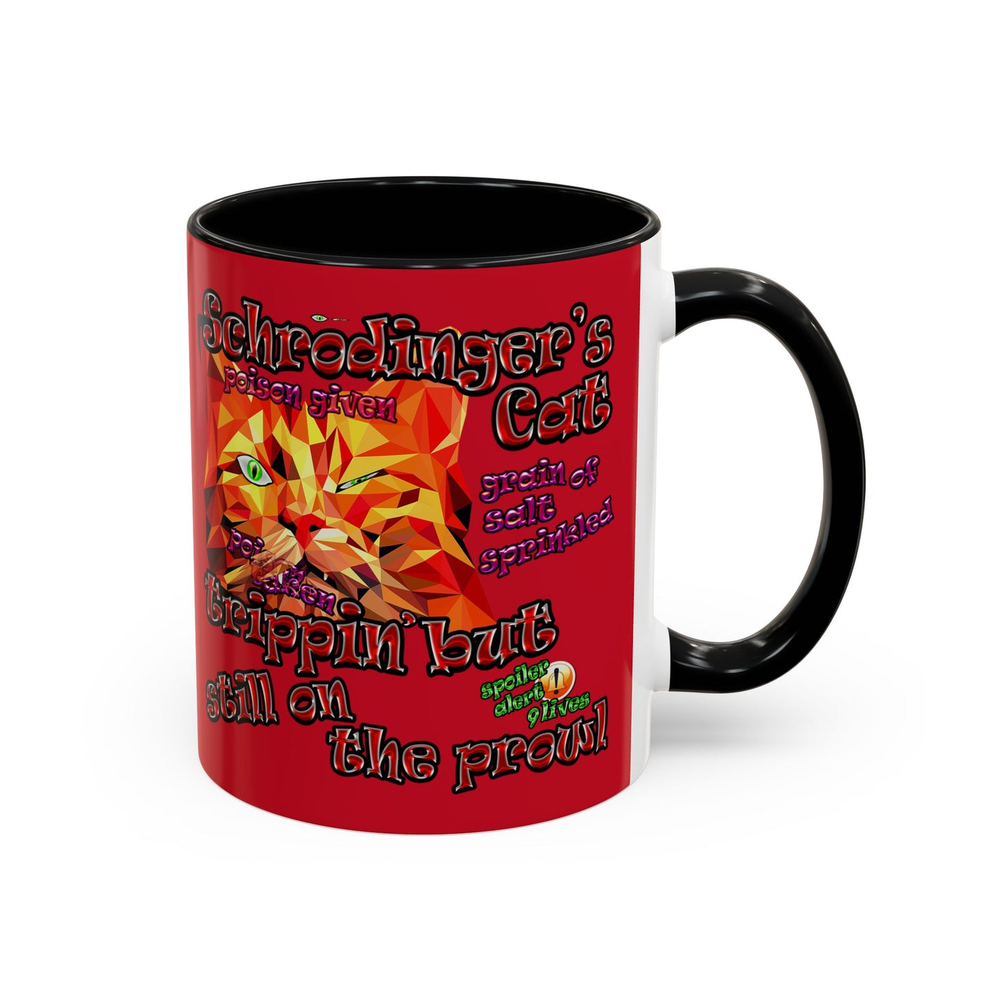 schrodinger's cat - Accent Mug (dark red)