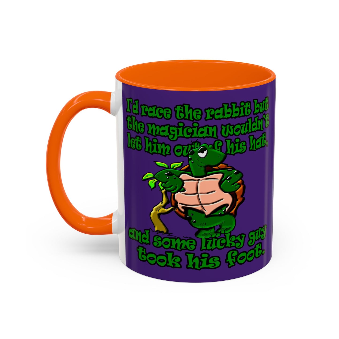 turtle race - Accent Mug (purple)