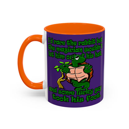 turtle race - Accent Mug (purple)