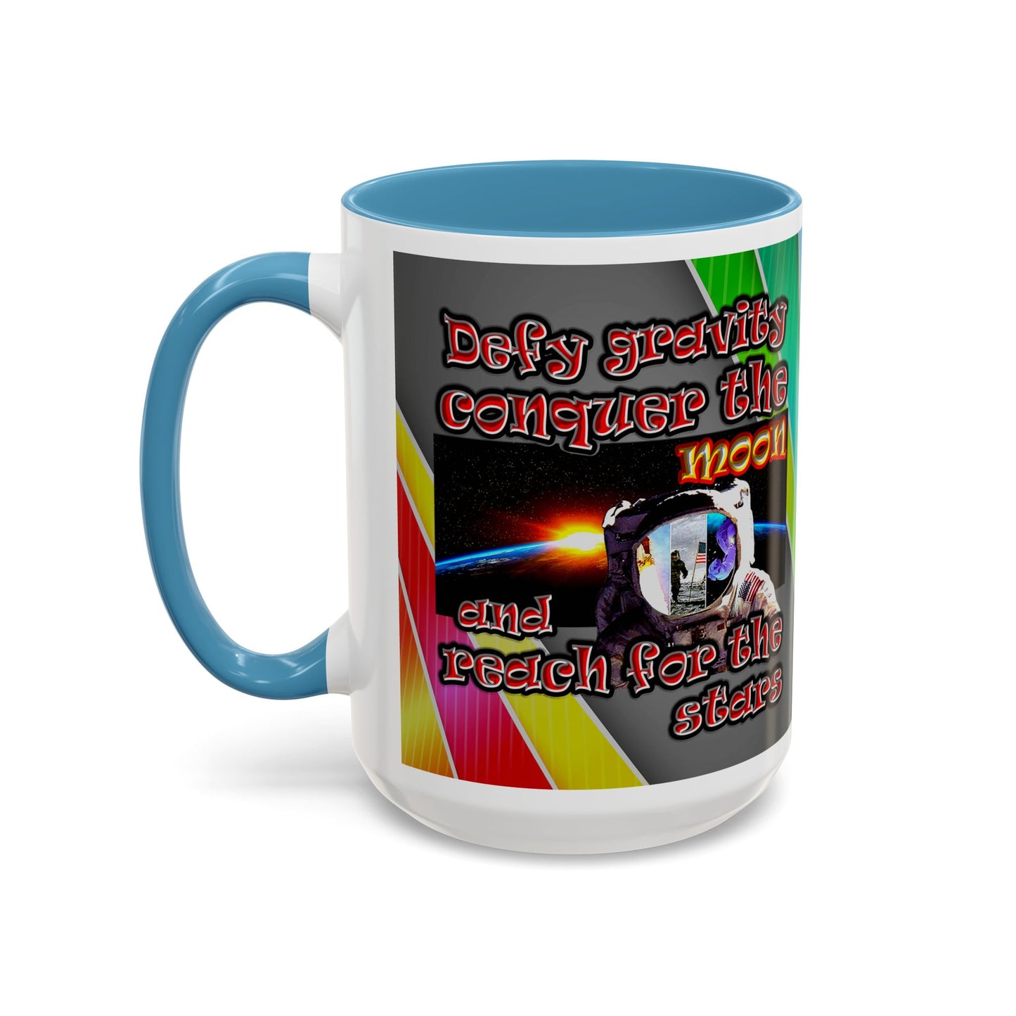 defy conquer reach - Accent Mug (rainbow split)