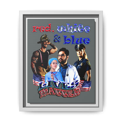 rw&b lives matter - framed canvas art (dark grey)