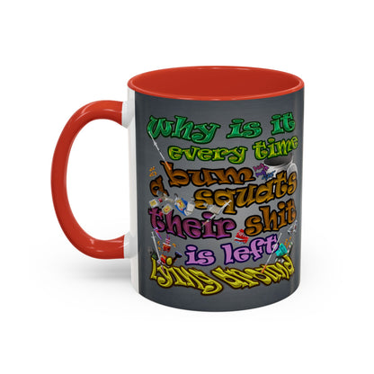 the bum's shit - Accent Mug (grey-light grey)