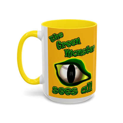 green monster - Accent Mug (yellow)