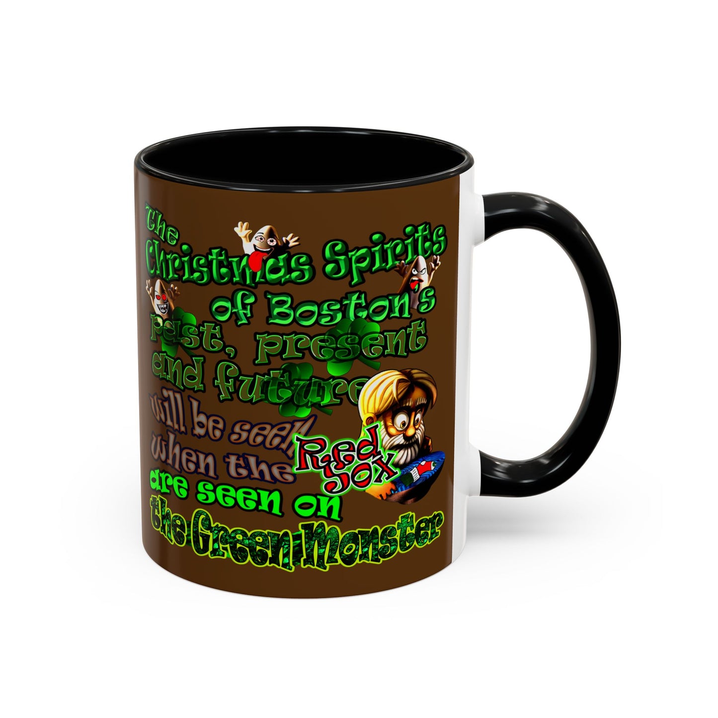 christmas spirits of boston - Accent Mug (brown)