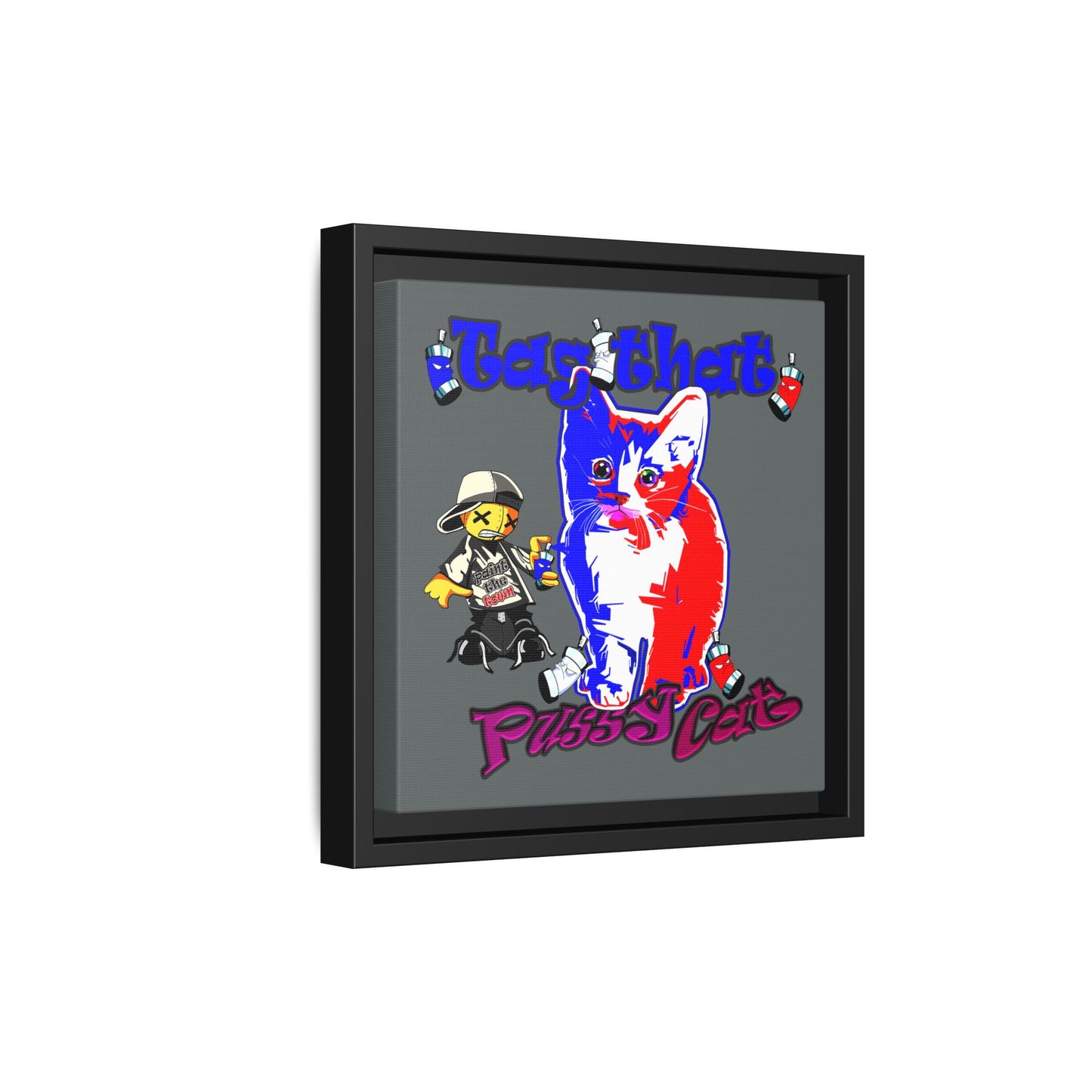 tag that - framed canvas art (dark grey)