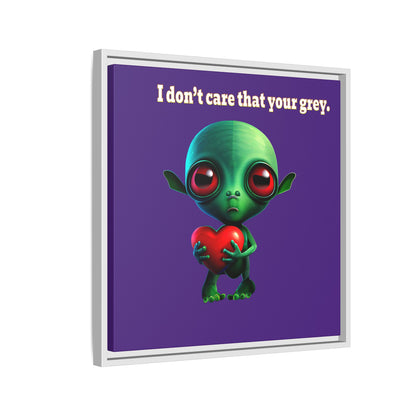 I don't care that your grey - framed canvas art (purple)