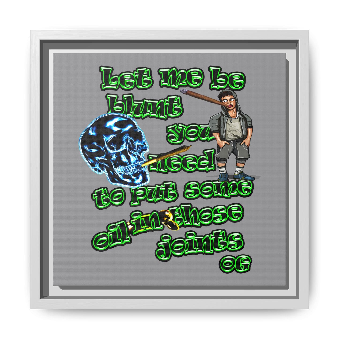 og - framed canvas art (grey)
