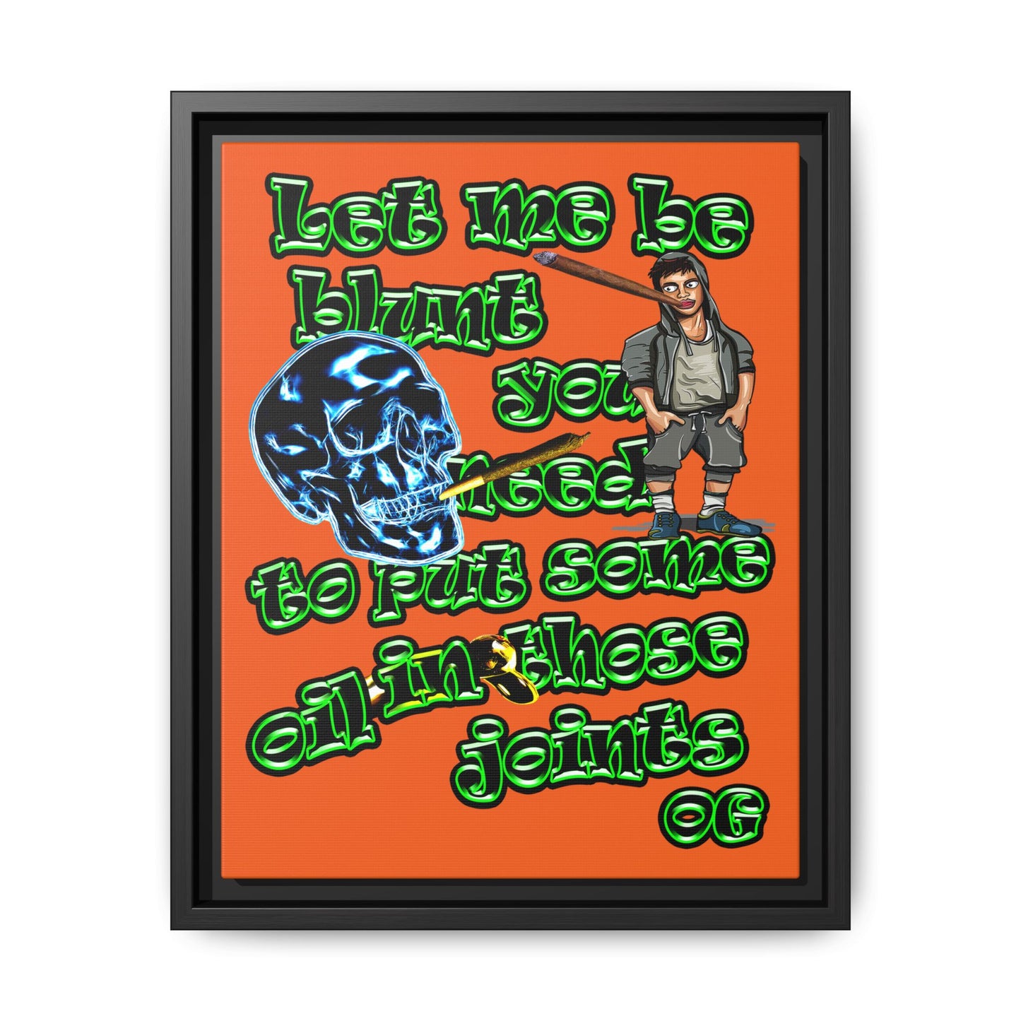 og - framed canvas art (orange)