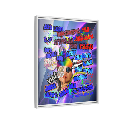 drop the beat - framed canvas art (grey-pink wave)