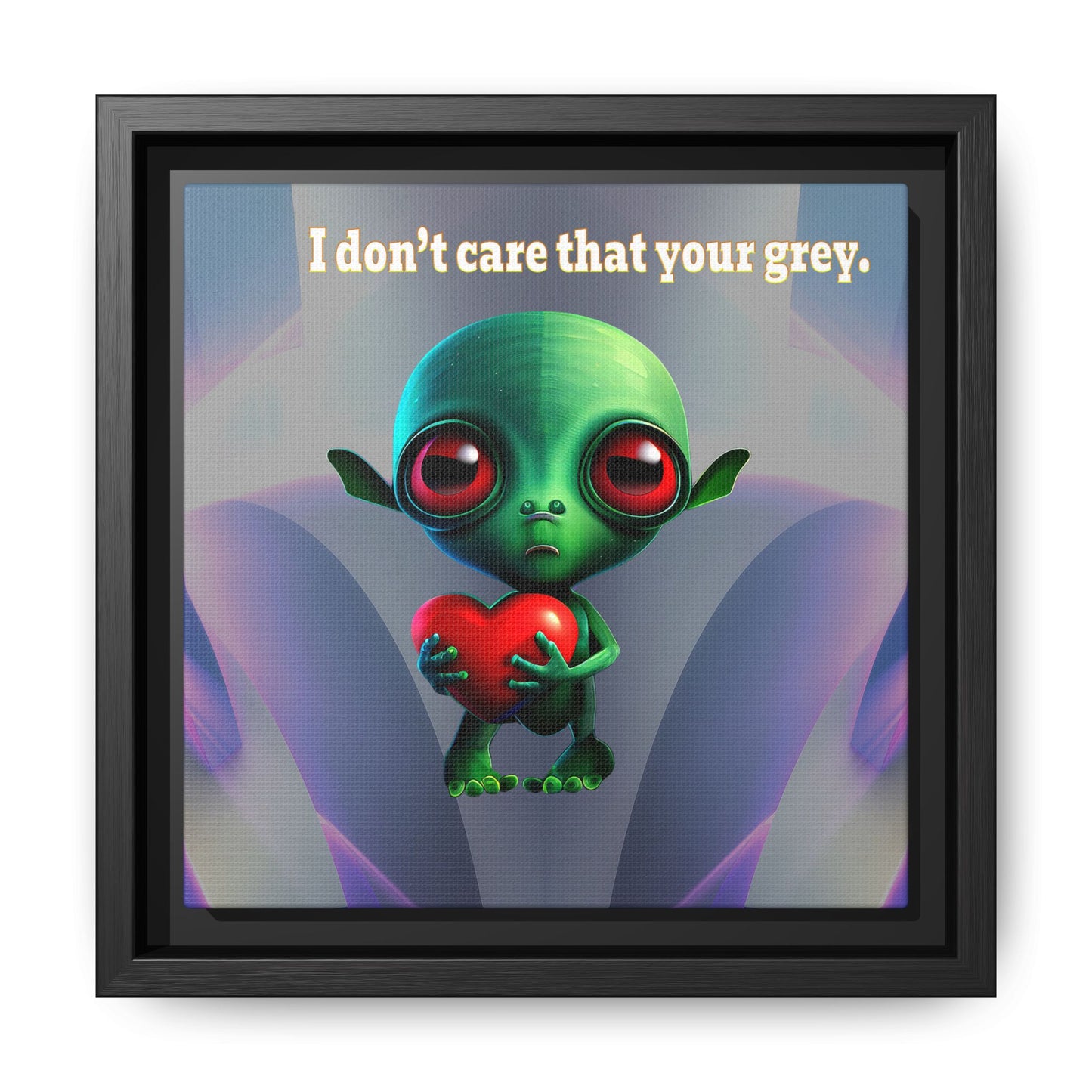 I don't care that your grey - framed canvas art (grey-pink wave)