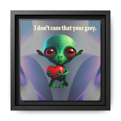 I don't care that your grey - framed canvas art (grey-pink wave)