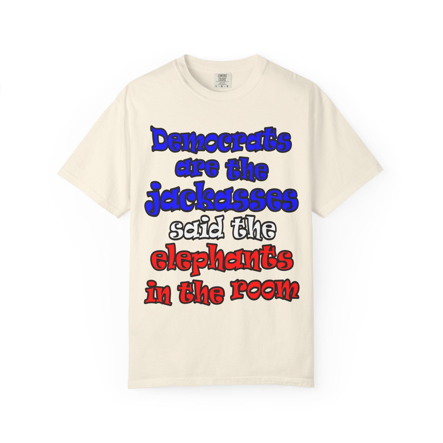 donkeys and elephants - Unisex Garment-Dyed T-shirt