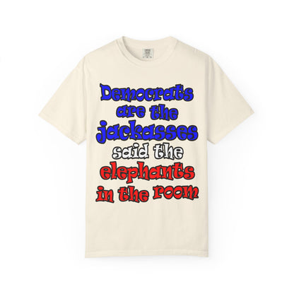donkeys and elephants - Unisex Garment-Dyed T-shirt