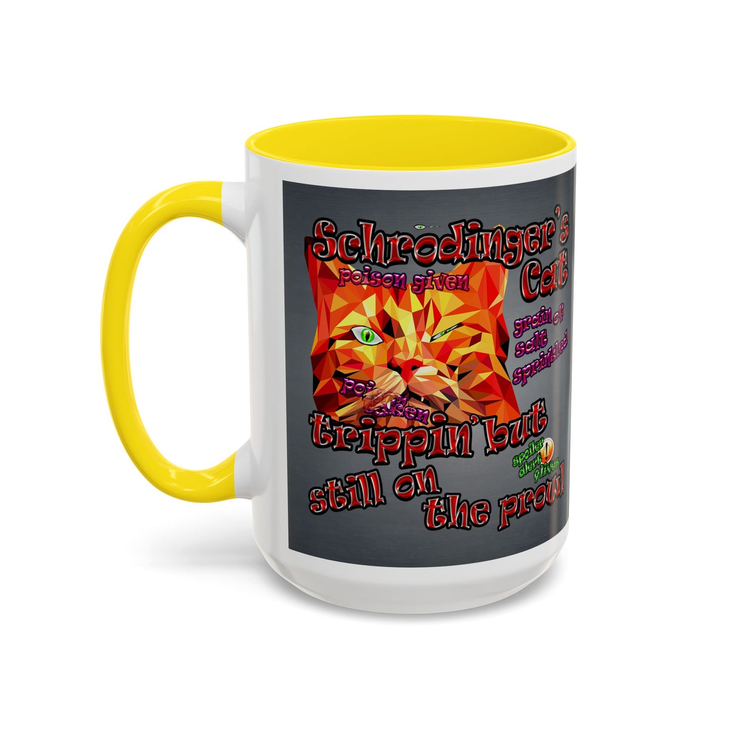 schrodinger's cat - Accent Mug (grey-light grey)