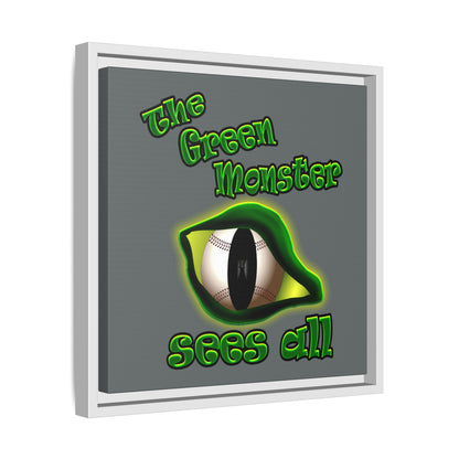 green monster - framed canvas art (dark grey)