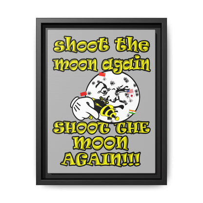 shoot the moon again - framed canvas art (light grey)