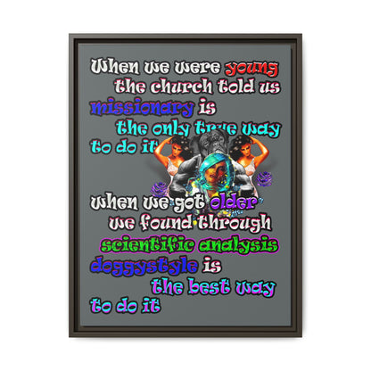 doggystyle - framed canvas art (dark grey)