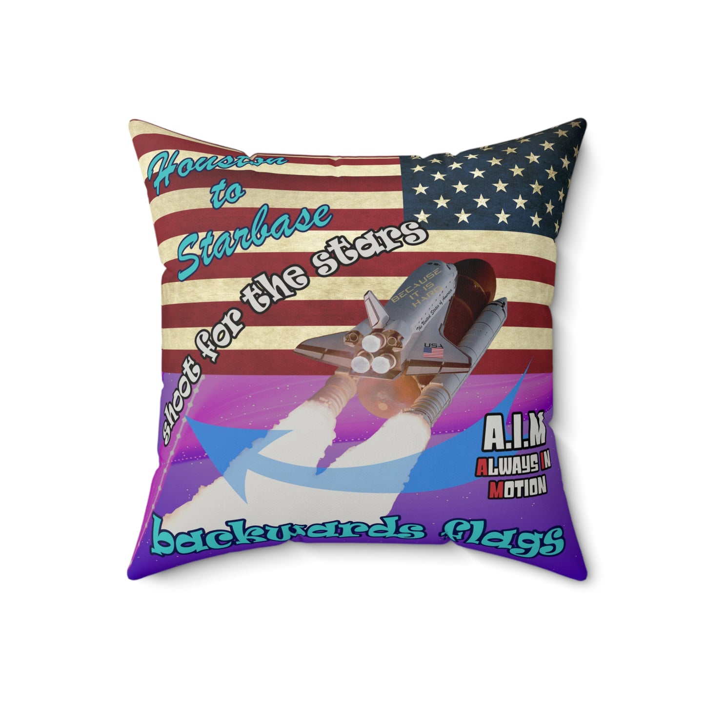 shoot for the stars - Faux Suede Square Pillow - (purple-pink wave)