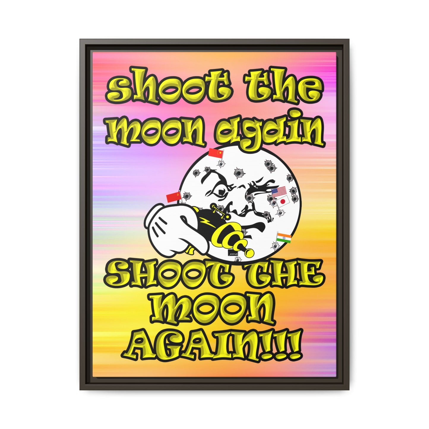 shoot the moon again - framed canvas art (color blur)