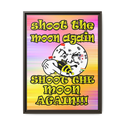 shoot the moon again - framed canvas art (color blur)