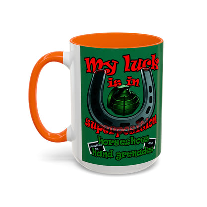 my luck - Accent Mug (dark green)