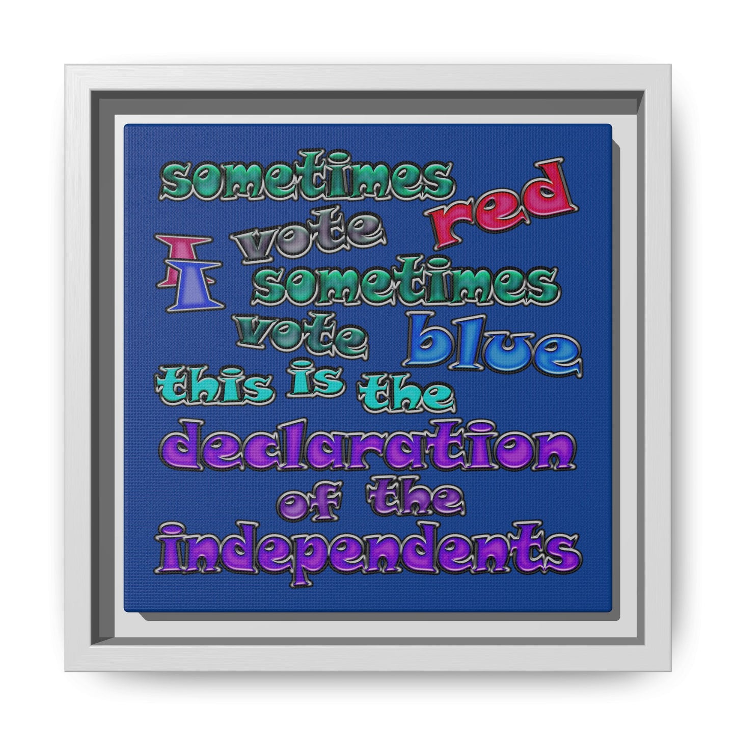 declaration of the independents - framed canvas art (dark blue)