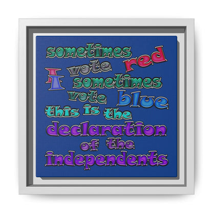 declaration of the independents - framed canvas art (dark blue)