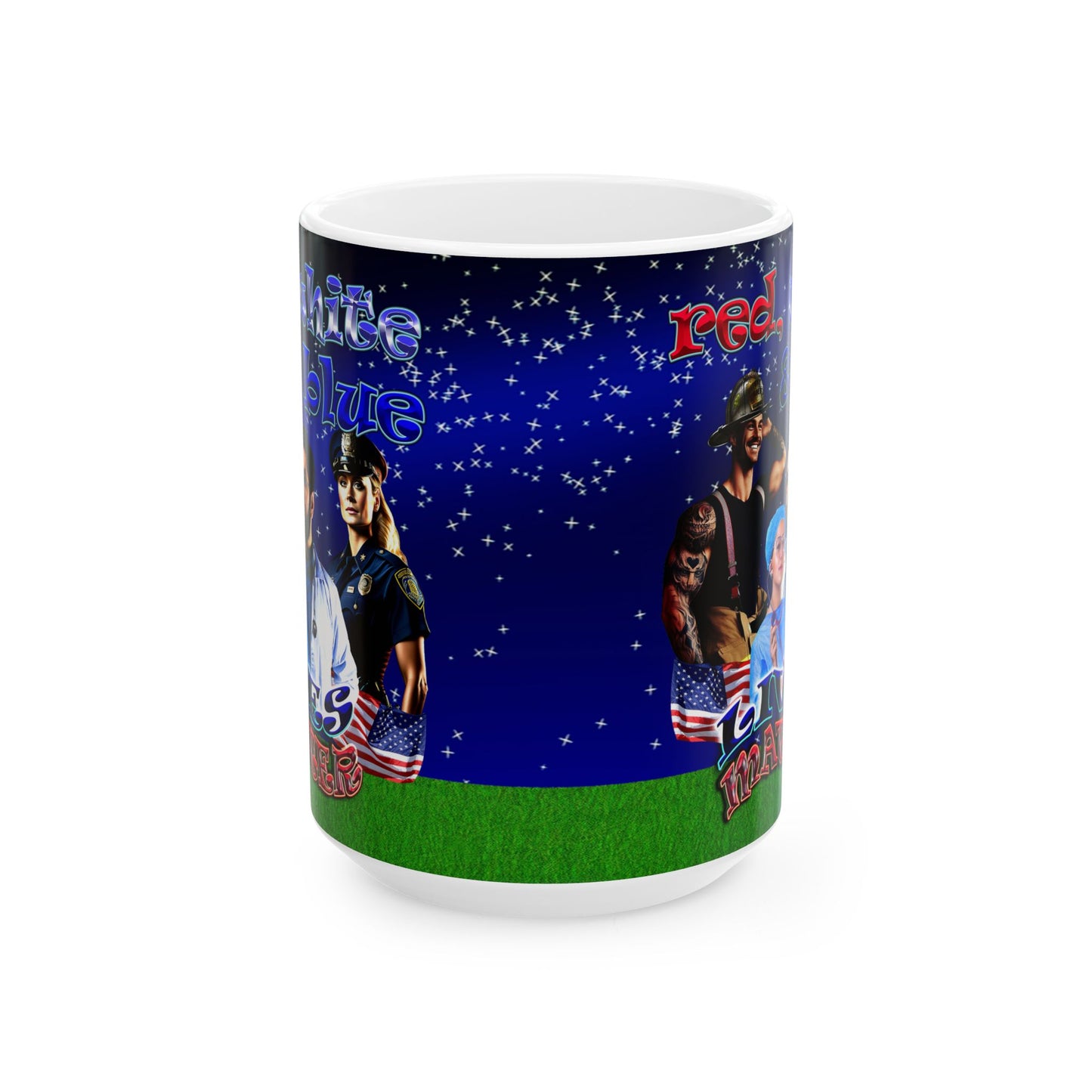 rw&b lives matter - White Mug ('snoops' background)