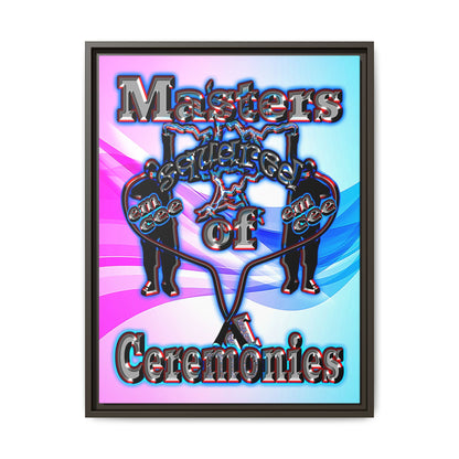 em cee squared - framed canvas art (light blue-pink wave)