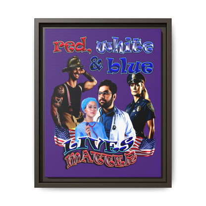 rw&b lives matter - framed canvas art (purple)