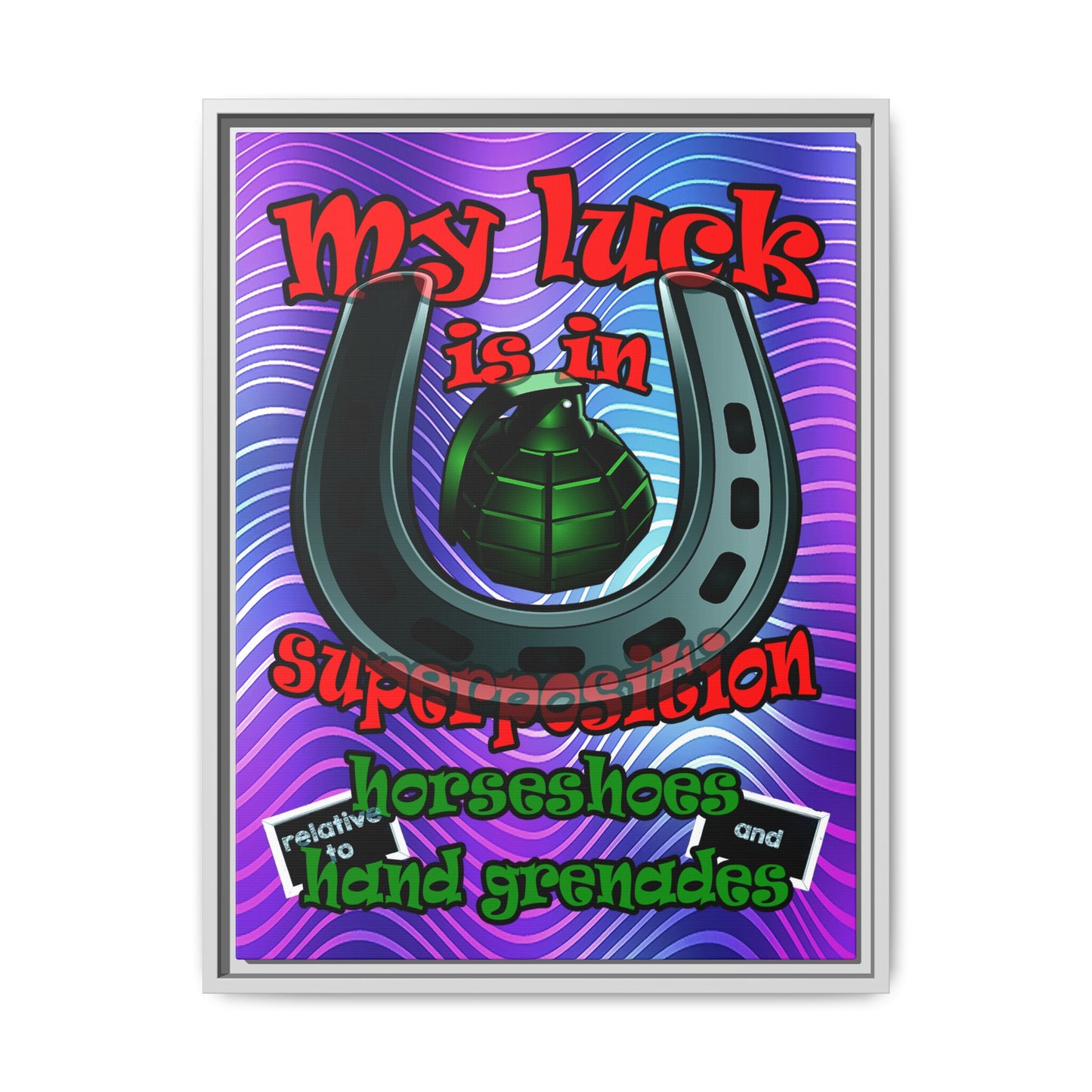 my luck - framed canvas art (purple wave)